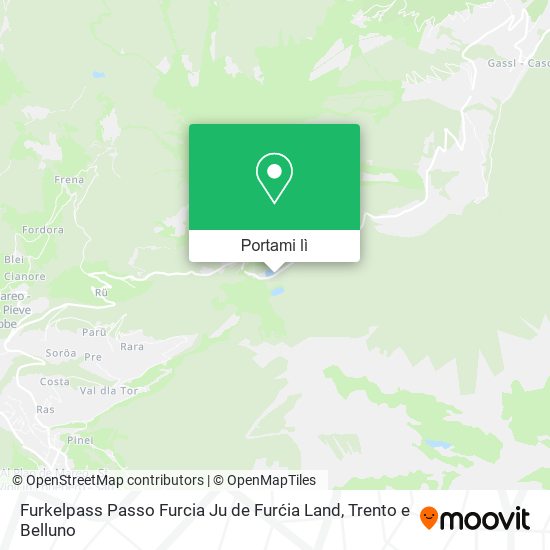 Mappa Furkelpass Passo Furcia Ju de Furćia Land