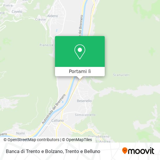 Mappa Banca di Trento e Bolzano