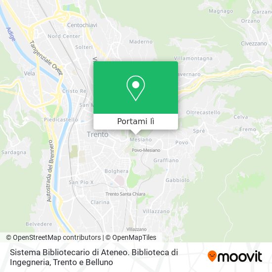 Mappa Sistema Bibliotecario di Ateneo. Biblioteca di Ingegneria