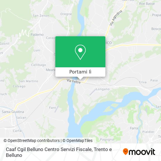 Mappa Caaf Cgil Belluno Centro Servizi Fiscale