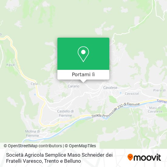 Mappa Società Agricola Semplice Maso Schneider dei Fratelli Varesco