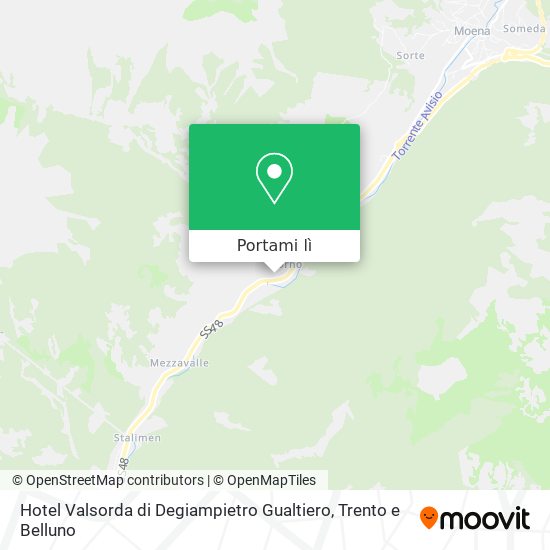 Mappa Hotel Valsorda di Degiampietro Gualtiero
