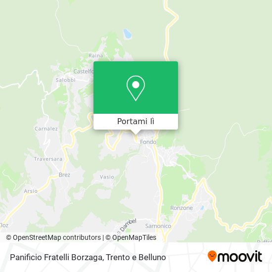 Mappa Panificio Fratelli Borzaga