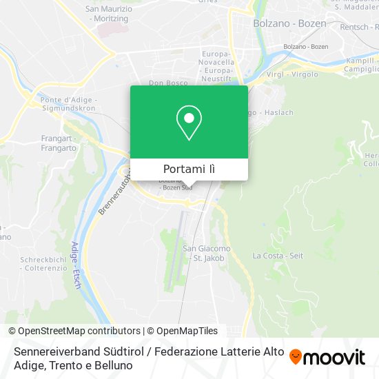 Mappa Sennereiverband Südtirol / Federazione Latterie Alto Adige