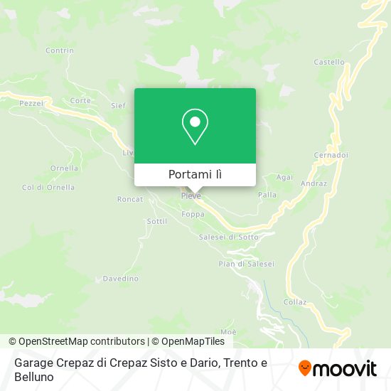 Mappa Garage Crepaz di Crepaz Sisto e Dario