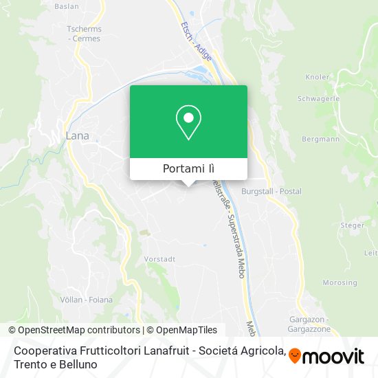 Mappa Cooperativa Frutticoltori Lanafruit - Societá Agricola