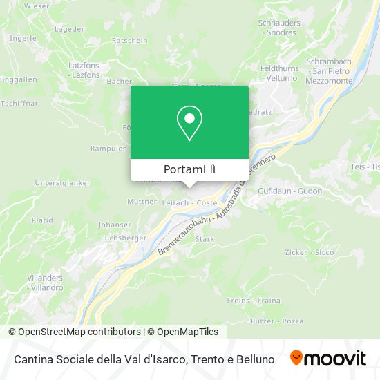 Mappa Cantina Sociale della Val d'Isarco