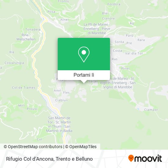 Mappa Rifugio Col d'Ancona
