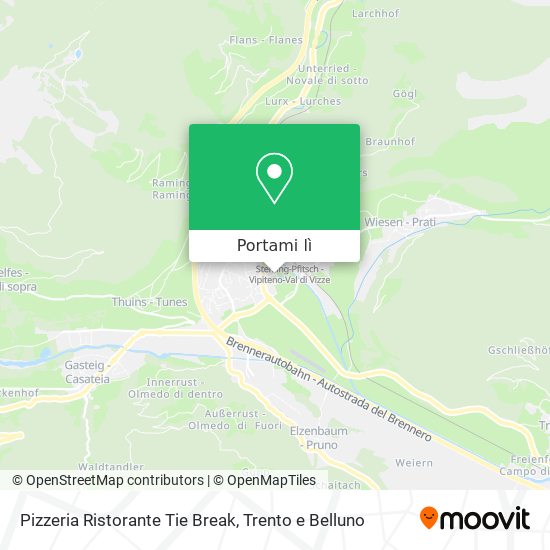 Mappa Pizzeria Ristorante Tie Break