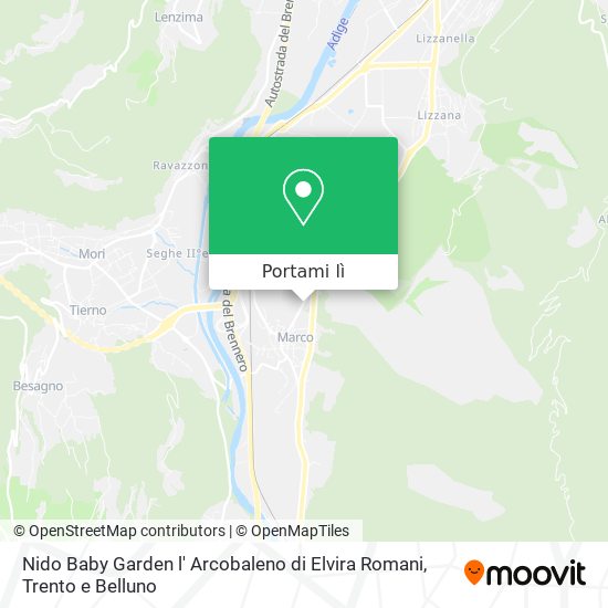 Mappa Nido Baby Garden l' Arcobaleno di Elvira Romani