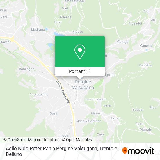 Mappa Asilo Nido Peter Pan a Pergine Valsugana