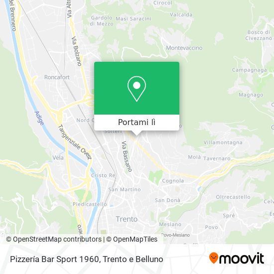 Mappa Pizzería Bar Sport 1960