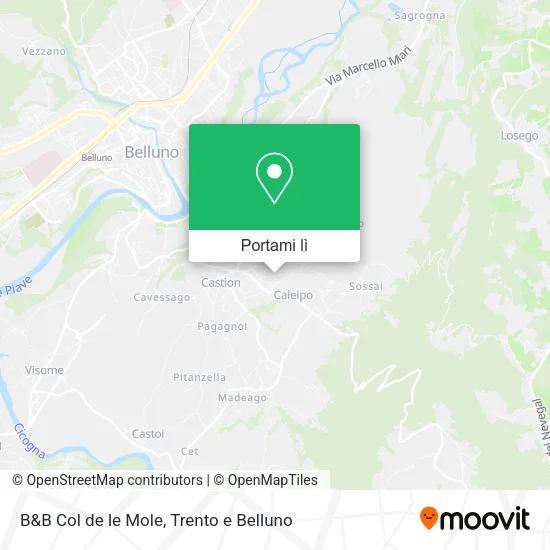 Mappa B&B Col de le Mole