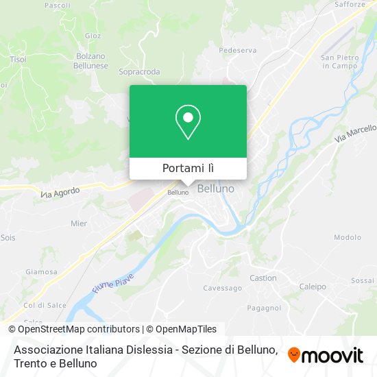 Mappa Associazione Italiana Dislessia - Sezione di Belluno