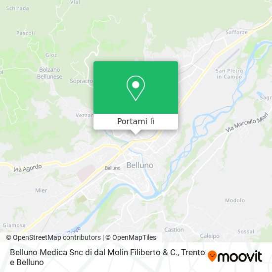 Mappa Belluno Medica Snc di dal Molin Filiberto & C.