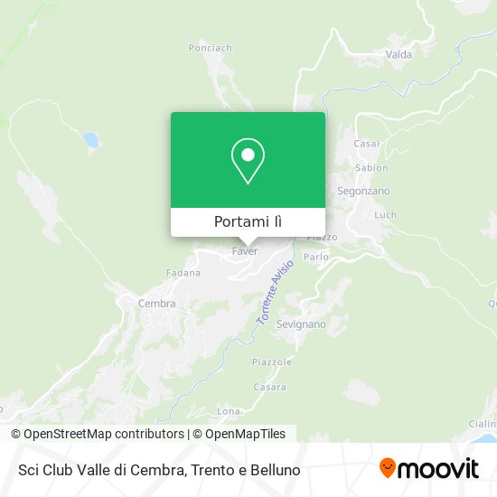 Mappa Sci Club Valle di Cembra