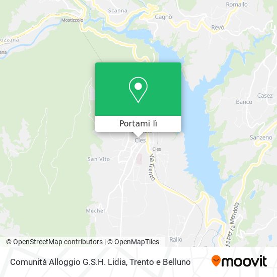 Mappa Comunità Alloggio G.S.H. Lidia