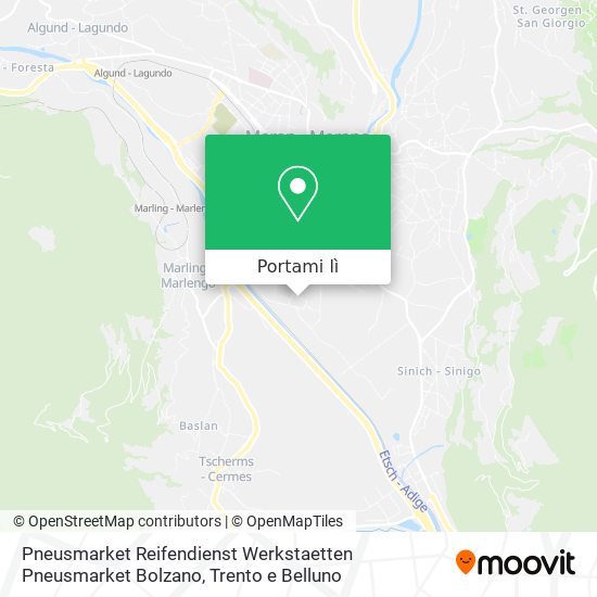 Mappa Pneusmarket Reifendienst Werkstaetten Pneusmarket Bolzano