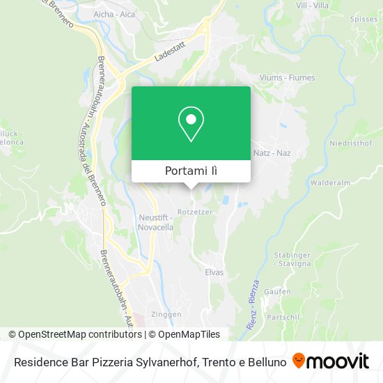 Mappa Residence Bar Pizzeria Sylvanerhof