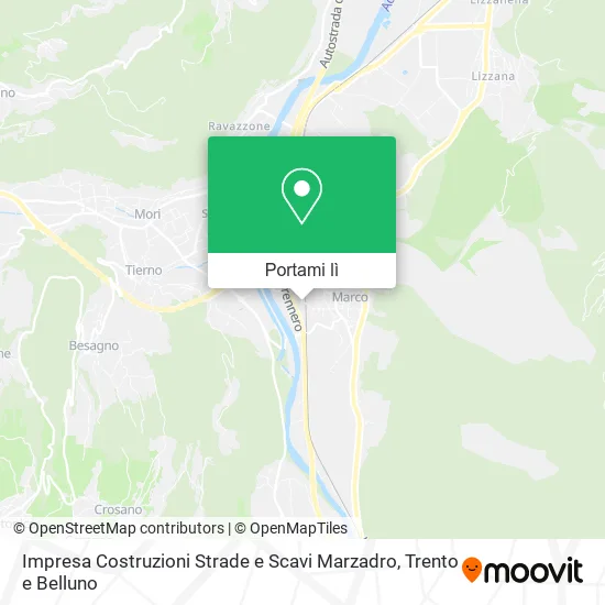 Mappa Impresa Costruzioni Strade e Scavi Marzadro