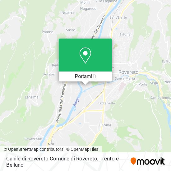 Mappa Canile di Rovereto Comune di Rovereto