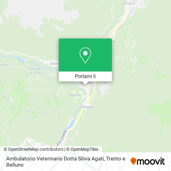 Mappa Ambulatorio Veterinario Dotta Silvia Agati