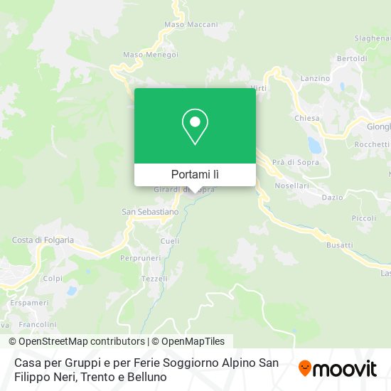 Mappa Casa per Gruppi e per Ferie Soggiorno Alpino San Filippo Neri