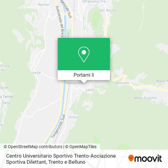 Mappa Centro Universitario Sportivo Trento-Aociazione Sportiva Dilettant