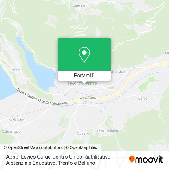 Mappa Apsp. Levico Curae-Centro Unico Riabilitativo Aistenziale Educativo