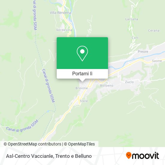 Mappa Asl-Centro Vaccianle