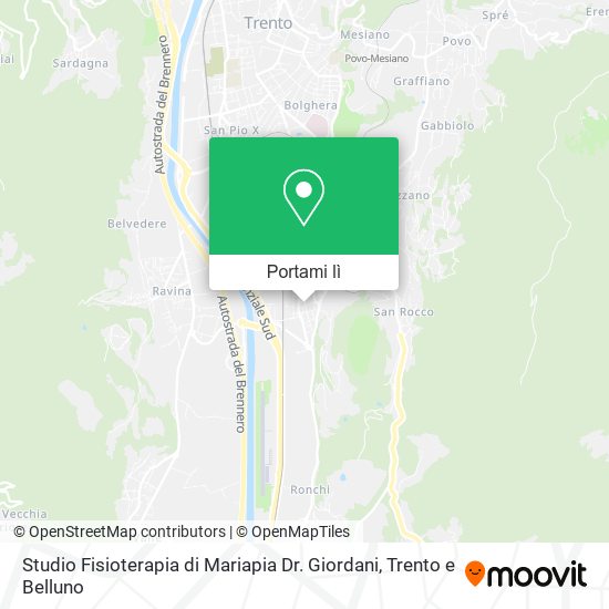 Mappa Studio Fisioterapia di Mariapia Dr. Giordani