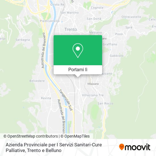 Mappa Azienda Provinciale per I Servizi Sanitari-Cure Palliative