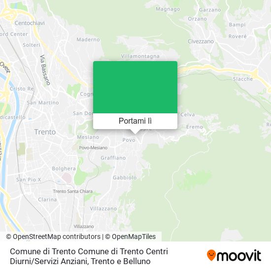 Mappa Comune di Trento Comune di Trento Centri Diurni / Servizi Anziani
