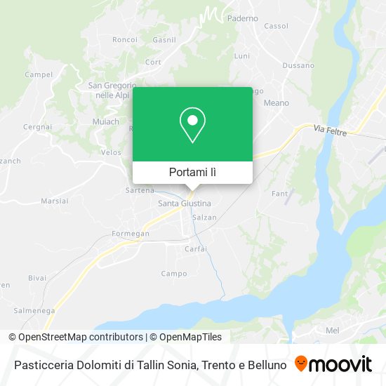 Mappa Pasticceria Dolomiti di Tallin Sonia