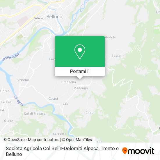 Mappa Società Agricola Col Belin-Dolomiti Alpaca