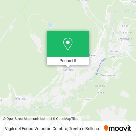 Mappa Vigili del Fuoco Volontari Cembra