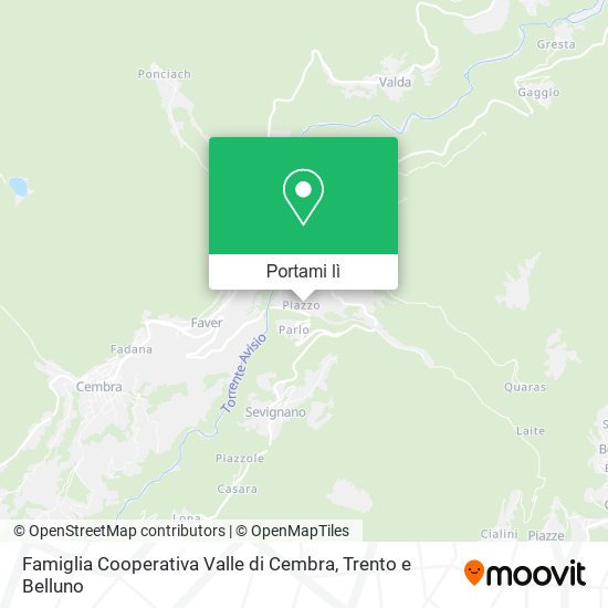 Mappa Famiglia Cooperativa Valle di Cembra