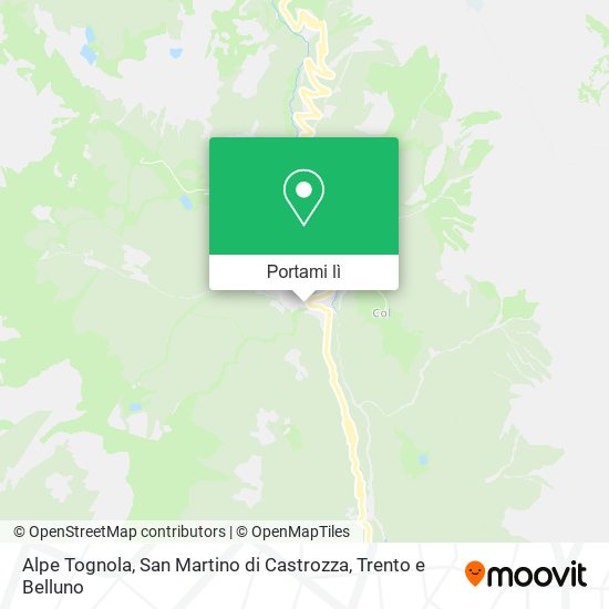 Mappa Alpe Tognola, San Martino di Castrozza