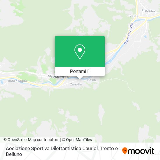 Mappa Aociazione Sportiva Dilettantistica Cauriol