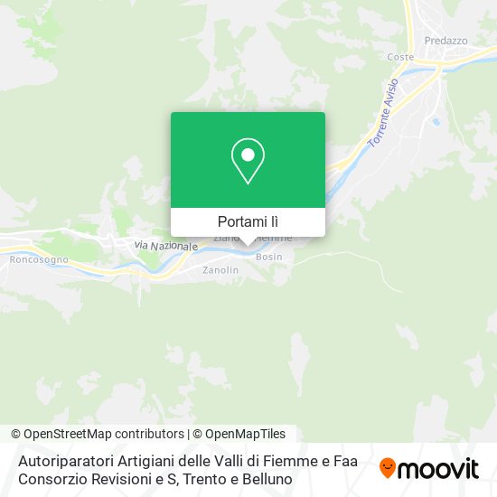 Mappa Autoriparatori Artigiani delle Valli di Fiemme e Faa Consorzio Revisioni e S
