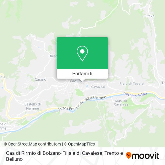 Mappa Caa di Rirmio di Bolzano-Filiale di Cavalese