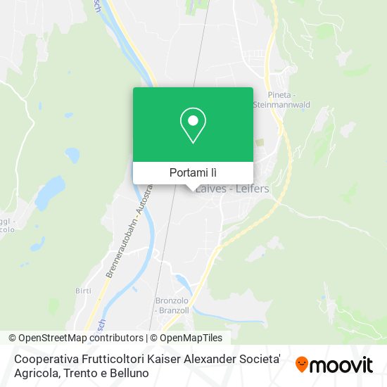 Mappa Cooperativa Frutticoltori Kaiser Alexander Societa' Agricola