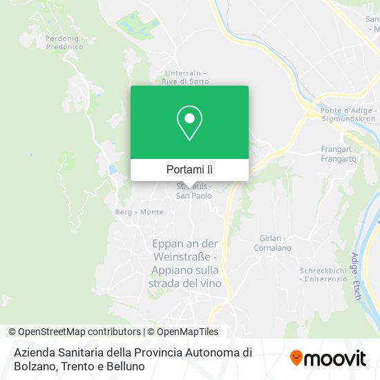 Mappa Azienda Sanitaria della Provincia Autonoma di Bolzano