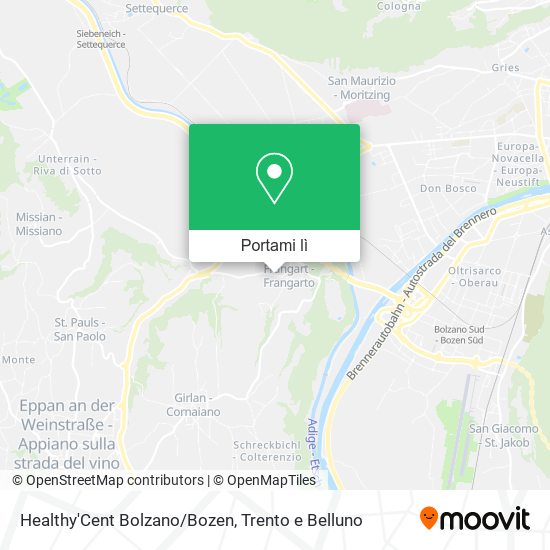 Mappa Healthy'Cent Bolzano/Bozen