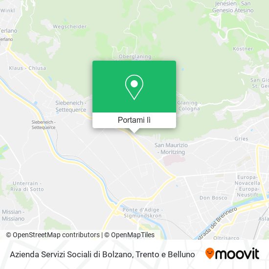 Mappa Azienda Servizi Sociali di Bolzano