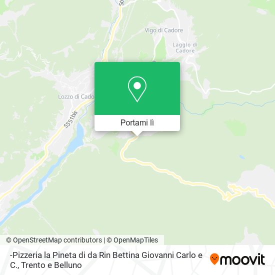 Mappa -Pizzeria la Pineta di da Rin Bettina Giovanni Carlo e C.
