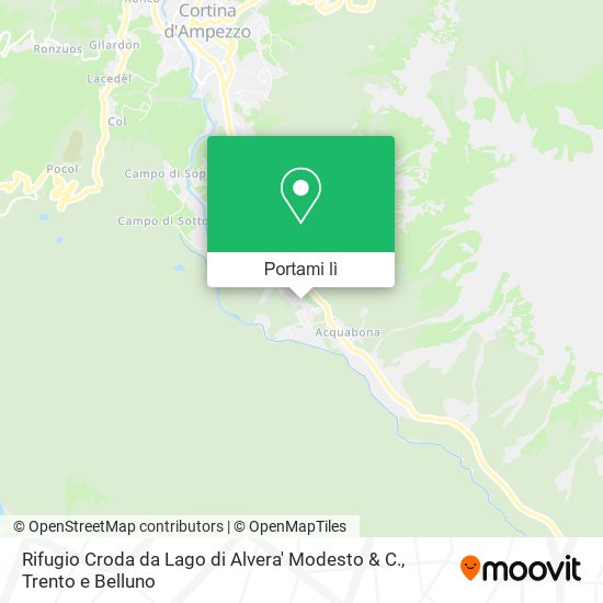 Mappa Rifugio Croda da Lago di Alvera' Modesto & C.