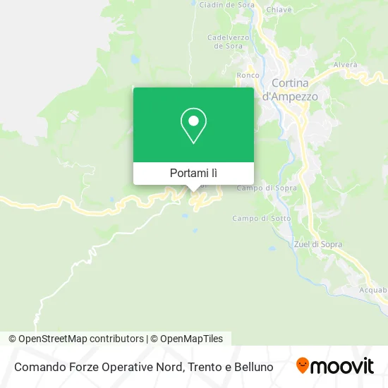 Mappa Comando Forze Operative Nord