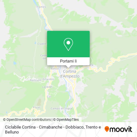 Mappa Ciclabile Cortina - Cimabanche - Dobbiaco