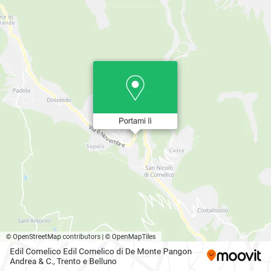 Mappa Edil Comelico Edil Comelico di De Monte Pangon Andrea & C.